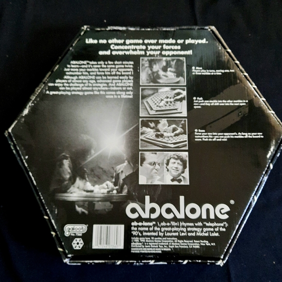 Vintage Abalone Board Game- Galoob, B&W Hexagon Strategy Game, 1990 COMPLETE - Picture 7 of 12